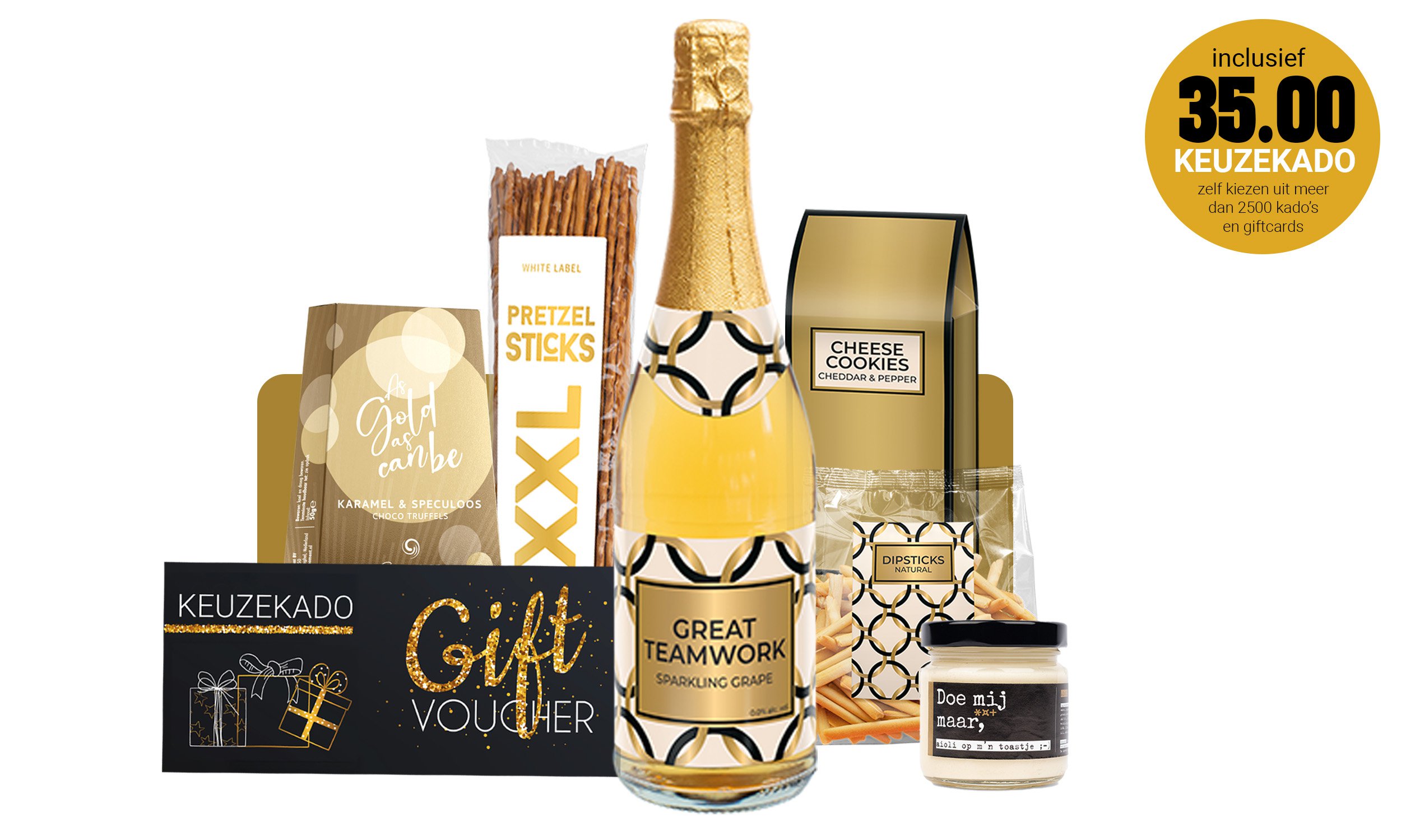 Feestelijke borrel 0% + Keuzekado 35